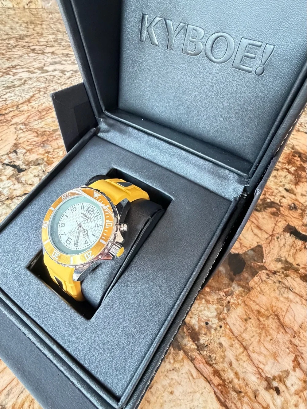 KYBOE! Giant 40 Yellow Silicone Sports Watch, NWT.